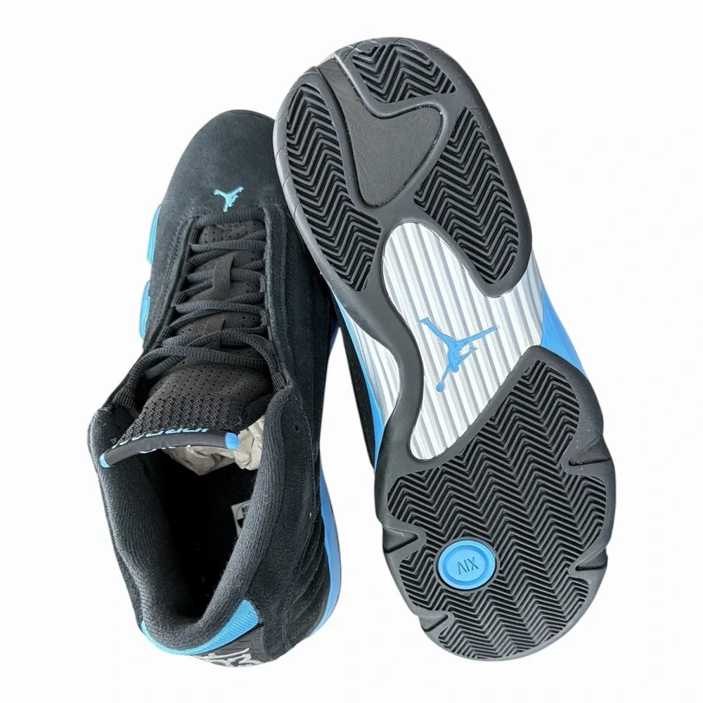 Air Jordan 14 Retro Black/University Blue (Style 48741-007) Size 11 1/2